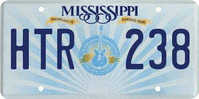MS license plate HTR238