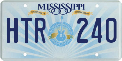 MS license plate HTR240