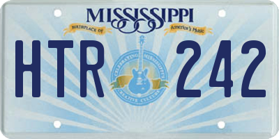 MS license plate HTR242