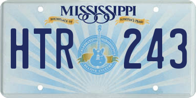 MS license plate HTR243