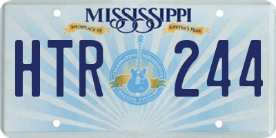 MS license plate HTR244