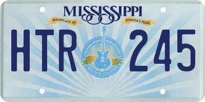 MS license plate HTR245