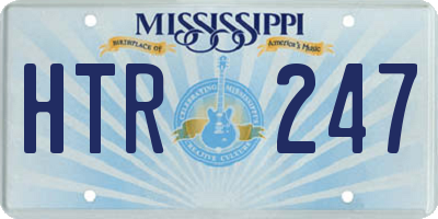 MS license plate HTR247