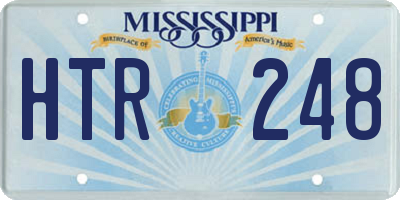 MS license plate HTR248