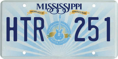 MS license plate HTR251