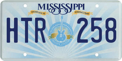 MS license plate HTR258