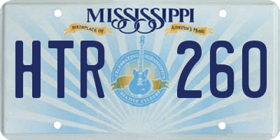 MS license plate HTR260