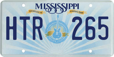 MS license plate HTR265