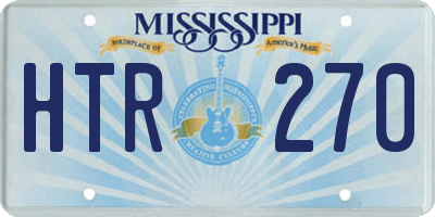 MS license plate HTR270