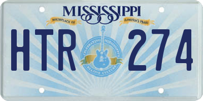 MS license plate HTR274
