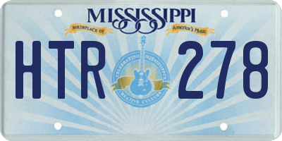 MS license plate HTR278