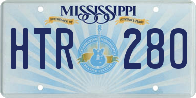 MS license plate HTR280
