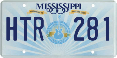 MS license plate HTR281