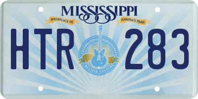 MS license plate HTR283