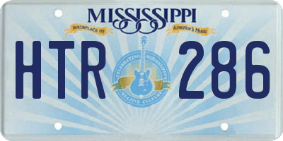 MS license plate HTR286
