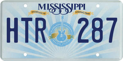 MS license plate HTR287