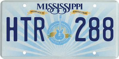MS license plate HTR288