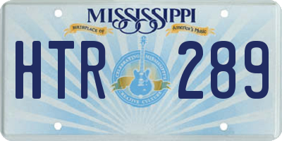 MS license plate HTR289