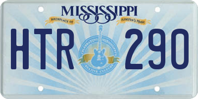 MS license plate HTR290