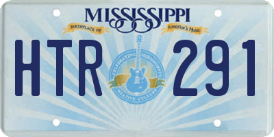 MS license plate HTR291