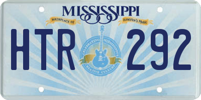 MS license plate HTR292