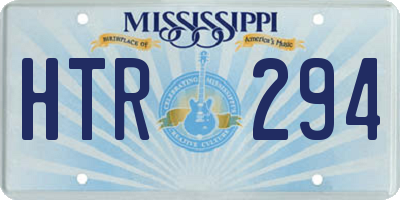 MS license plate HTR294