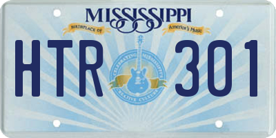 MS license plate HTR301