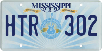 MS license plate HTR302