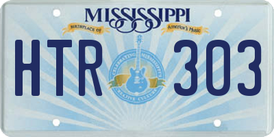 MS license plate HTR303