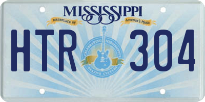 MS license plate HTR304