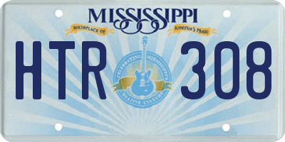 MS license plate HTR308