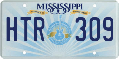 MS license plate HTR309