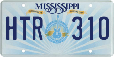 MS license plate HTR310