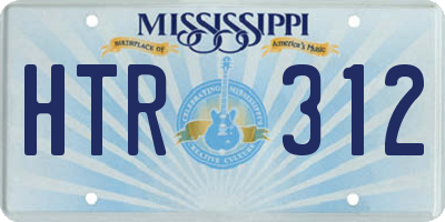MS license plate HTR312