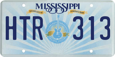 MS license plate HTR313