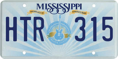 MS license plate HTR315