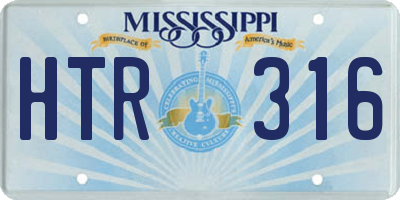 MS license plate HTR316