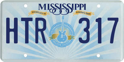 MS license plate HTR317