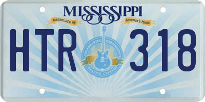 MS license plate HTR318