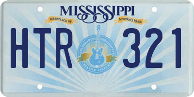 MS license plate HTR321