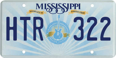 MS license plate HTR322