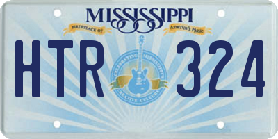MS license plate HTR324