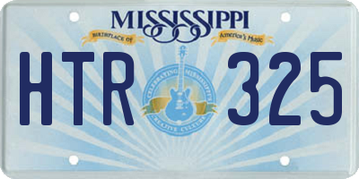 MS license plate HTR325