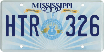 MS license plate HTR326