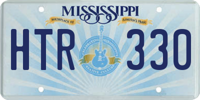 MS license plate HTR330