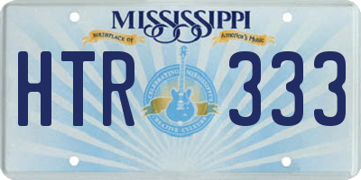 MS license plate HTR333