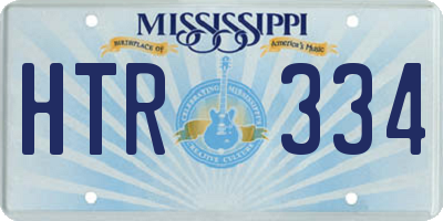 MS license plate HTR334
