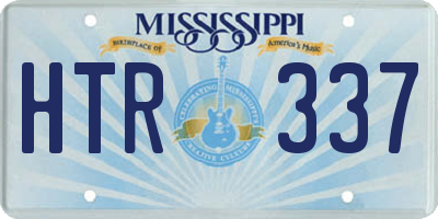 MS license plate HTR337