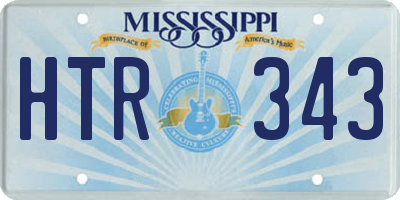 MS license plate HTR343