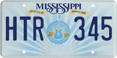 MS license plate HTR345